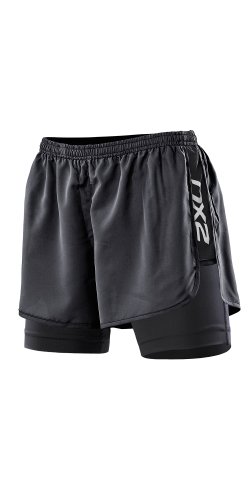 2XU Women's Run Short with Compression, Black, Large price