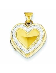 Genuine 14K Yellow & Rhodium With Rhodium Accent Heart Locket 0.7 Grams Of Gold 100% Satisfaction Guaranteed.