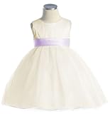 IMAGE OF Satin & Tulle Dress Alt Sash ~ 18M Lg Iv Lilac (Sk B772)