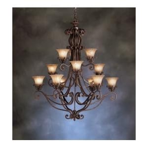 Kichler Cottage Grove 12 Light Chandelier Carre Bronze
