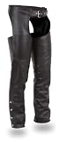 First MFG Men's or Women's Unisex Classic Leather Chaps. Zipper Buffer. FMM800BM