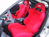 JIC (JR01GR) Reclinable Racing Type-C Seats - Black/Red