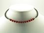 Braided Leather Necklace with Simulated Carnelian