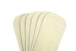 Kissaluvs Cotton Fleece Booster Doublers, 6 Pack, Unbleached