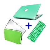 Bluecell MBP 3 in 1 Green Rubberized Hard Case Keyboard Cover Bag for New M ....