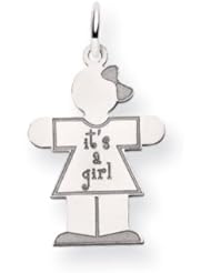 14k White Gold Kid Charm