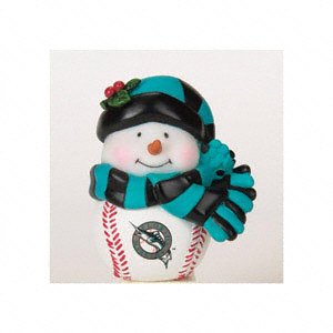 Florida Marlins MLB Light-Up Musical Snowman Ornament (3-inch)