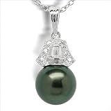 Bow-tie Black Akoya Cultured Pearl Pendant