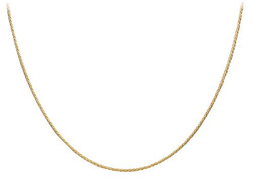 14k Yellow Gold .7mm Wheat Chain Necklace, 20