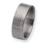 Contemporary Titanium and Sterling Inlays Satin 8mm Band Size 8-14 - by Chisel