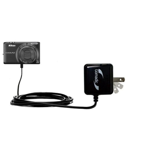Gomadic High Output Home Wall AC Charger designed for the Nikon Coolpix S6500 with Power Sleep technology - Intelligently designed with Gomadic TipExchange