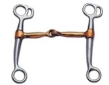 STA-BRITE Chrome Plated Tom Thumb Snaffle Bit - Chrome W/copper - 5