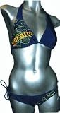 Corona Glitter Limes Print Navy Bikini Swimwear