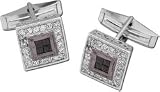 White and Black Cubic Zirconia Cuff Links
