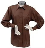 Foxcroft Wrinkle Free Solid Shirt, Basic Fit, Brown, Women's Sizes 14W-24W