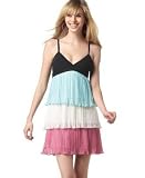 Johnny Martin Colorblocked Tiered Dress