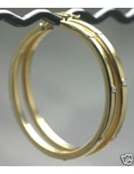 6.31g 10K Yellow Gold Fancy screw Hoop Earrings 2""+