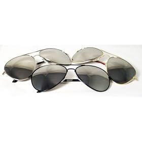 Aviator Sunglasses Classic Style Spring Hinges & Mirror Lens 3-pack