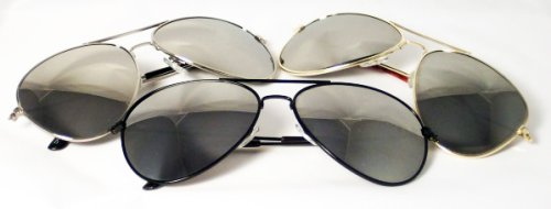 Click here to buy Aviator Sunglasses Classic Style Mirror Lens 3-pack.
