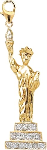 14k Gold Diamond Statue of Liberty Charm (1/10 cttw)