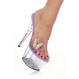 6 3 4 Inch Heel Platform Slide Ladies Size Shoe With Butterfly Accent by SexyBlvd