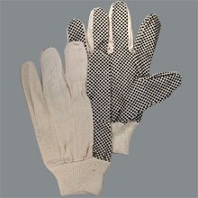 Black Rubber Dot Garden Cotton Gloves.
