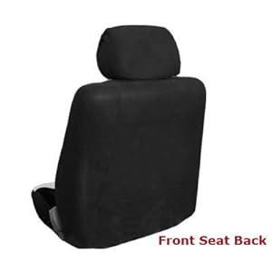 FH-PU007115 Deluxe Leatherette Car Seat Covers, Airbag compatible and Rear Split, Black color