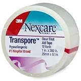 Nexcare Transpore Clear 1 Inch Wide First Aid Tape, 10 Yard Roll