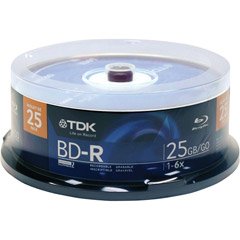 TDK Blu-Ray Media 6x Single Layer Write-Once Blu-Ray Disc - 25 Spindle