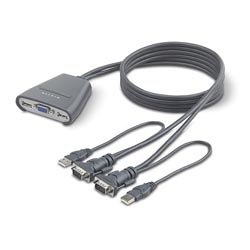 Belkin Omniview 2-Port KVM Switch with Built-In Cabling, USB