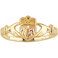 Beautiful! Yellow-gold Black Hills Gold Women's Claddagh Ring