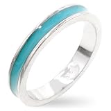 Sky Blue Enamel Ring Sizes 5-10
