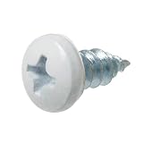 Crown Bolt 32422 #8 x 1/2 Inch Pan-Head White Sheet Metal Screws, 25-Count