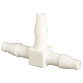 Value Plastics T50-1  Tee Tube Fitting with Classic Series Barbs, 3/16" (4.8 mm) ID Tubing, White Nylon, (25-Pack)