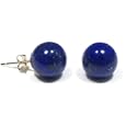14k Yellow Gold 10mm Lapis Lazuli Stud Earrings