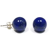 14k Yellow Gold 10mm Lapis Lazuli Stud Earrings