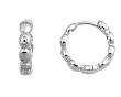 Sterling Silver CZ Huggie Earrings - Ovals, Size: 16mm x 4mm