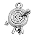 Sterling Silver Charm Archery Target with Arrow Comes with a Split Ring