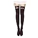 FUNOC Women's Lace Top Opaque Thigh High Stockings