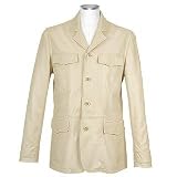 Forzieri Men's Beige Four-Pocket Italian Genuine Leather Jacket
