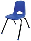 Early Childhood Resources Bucket Seat Chair with Ball Glides and Black Legs - 14 inches - Blue