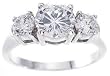 925 Sterling Silver Brilliant-Cut 3 Stone CZ Ring