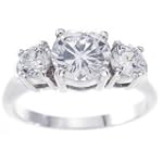 925 Sterling Silver Brilliant-Cut 3 Stone CZ Ring
