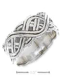 Sterling Silver Mens Celtic Band Ring - Size 10.0