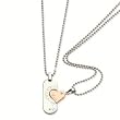 His and Her Necklace Set - Stainless Steel and Rose Gold