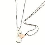 His and Her Necklace Set - Stainless Steel and Rose Gold