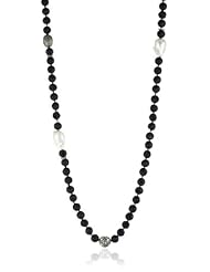 Jordan Alexander 42" Lava with Grey Pearls and Diamond Bead Necklace