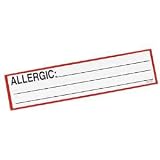 Redi-Tag 50701 Allergic Medi Label, 5-1/2x1-3/8, White/Red Border, 200/rl