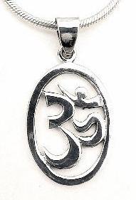 OM Hindu Symbol of the Absolute Sterling Silver Pendant