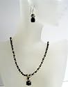 Dorado and Jet Swarovski Crystal Handmade Custome Jewelry w/ Cute Dangling Necklace Set (BRAND NEW)